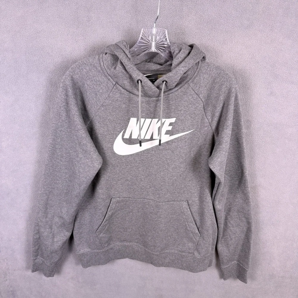 Nike Men's Hoodie Size Small Swoosh Grey Club Fleece Gym Athleisure Clean BV4126